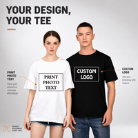 T-shirts en gros 180 GSM 100 % coton unisexe, vierges pour impression de motifs, personnalisables avec logo streetwear, pour hommes