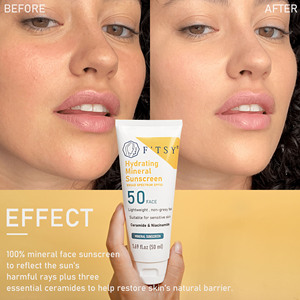 Crème écran solaire UV intense hydratante personnalisée crème solaire minérale SPF 50 de marque privée - Product Image 4