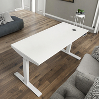 Bureau d'ordinateur ergonomique électrique blanc à double moteur, réglable en hauteur pour le travail assis-debout, mobilier de bureau