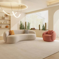 Sofá de Dos Plazas de Terciopelo para Sala de Estar de Apartamento o Villa Moderna, con Fundas de Lana de Cordero, Funciones de Sofá Cama y Reclinable