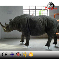 Fiberglas vahşi hayvan Rhinoceros heykel açık bahçe