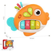 Huanger HE0568 New Arrival Music Instrument Fish Shape Piano Toy with Light and Music Educational Toys for Kids