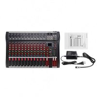 Table de mixage audio numérique 12 canaux 48V de haute qualité avec effets de délai intégrés, sortie mono, alimentation CA