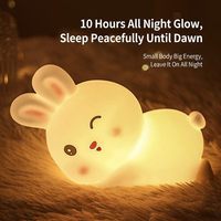 Lampe de nuit en silicone souple, lumière LED pour enfants, bébé, mignonne, tactile, à intensité variable, idée cadeau pour le sommeil