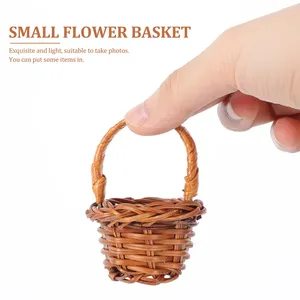 12pcs Set Mini Wooden Woven Eco-Friendly Easter Storage <strong>Baskets</strong> for Dollhouse Easter Candy &amp; Party Favors Decor - Product Image 5