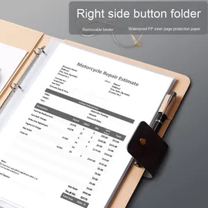 Carpeta de archivos de oficina multifuncional <span class=keywords><strong>A4</strong></span> personalizable Carpeta de negociación de ventas de cuero PU para gestión de documentos para documentos - Product Image 2