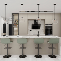 Meuble d'angle en contreplaqué à grain de bois UV pour cuisine, avec panier de rangement pour tiroir, petit placard, armoire de garde-manger, meuble modulaire en L, évier et robinet