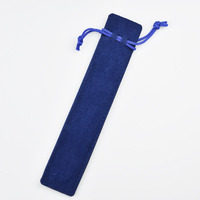 GemFully Small Business Online Executive Pen case Pencil Pouches Logo personnalisé Black Velvet Pen Pouch Drawstring Bag