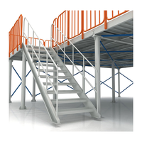 Système de rayonnage pour mezzanine en acier, plateforme d'entrepôt industrielle sur mesure avec escalier, capacité de charge de 500 kg