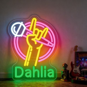 Enseigne néon LED personnalisée Dahlia <span class=keywords><strong>Rock</strong></span> avec geste de main, USB, intensité réglable, décoration murale originale pour chambre, salle de jeux, soirée musicale, cadeau pour fans de <span class=keywords><strong>groupe</strong></span> - Product Image 4