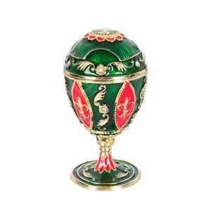 Pendentif Oeuf Fabergé Style Rouge Avec Papillon - Bijou Fantaisie Émaillé