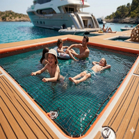 Plateforme flottante gonflable haut de gamme pour piscine de yacht avec revêtement en teck et EVA de luxe