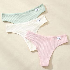 Venta caliente de algodón suave de cintura media lindos calzoncillos transpirables bragas de mujer amarillas tangas diarias - Product Image 4
