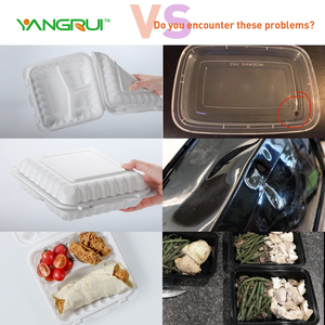 Boîtes à repas pliables réutilisables en PP biodégradable de qualité alimentaire, à charnière, compatibles micro-ondes, pour la préparation des repas, les déjeuners, les restaurants, 9x9, à emporter - Product Image 5