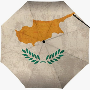 Parapluie compact de <span class=keywords><strong>voyage</strong></span> pour voiture, style créatif, imprimé drapeau national de <span class=keywords><strong>Chypre</strong></span>, haute qualité, ouverture et fermeture entièrement automatiques - Product Image 1