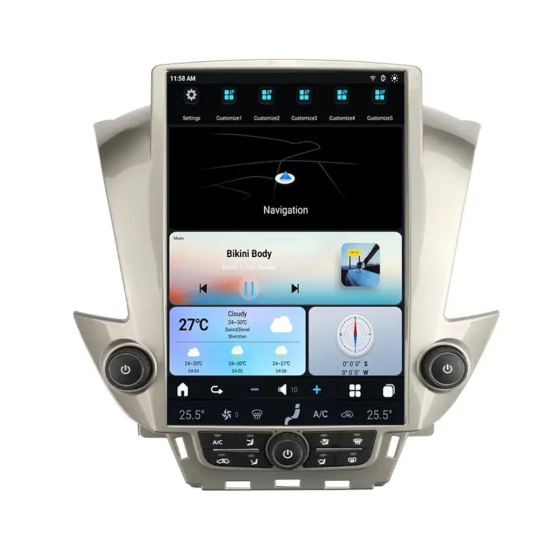 14.4'' Android 13 Vertical Screen Car Multimedia Player Radio For GMC Yukon Chevrolet Tahoe Silverado Shavrola 2014-2020