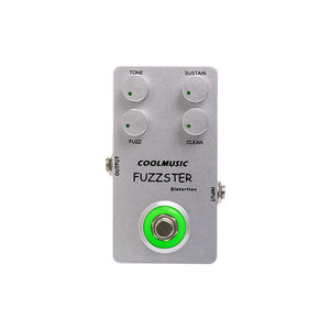 Pedal de guitarra analógico de 9V CC con efecto Fuzz Distortion, True Bypass, de aluminio, con luz LED, tamaño mini, controles de tono/sustain/rotación para guitarra - Product Image 1