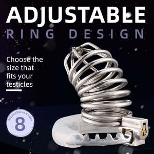 Dispositivo di Castità Maschile, Gabbia per Pene, Anello per Pene, Giocattoli Sessuali per Adulti Tipo BDSM per Blocco dell'Erezione e Contenimento - Product Image 5