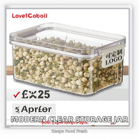 Pot de conservation hermétique transparent en plastique écologique au design moderne pour cuisine et camping - Idéal pour bonbons, grains de café, aliments secs