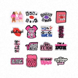 Charmes de chaussures porte-bonheur en caoutchouc Duozhi, style rose girly tendance, très branché, inspiré de <span class=keywords><strong>Mean</strong></span> Girls et de Burn Book - Product Image 1