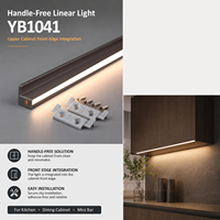 Lampu LED Gagang Kabinet Tersembunyi 12V Ramah Lingkungan Dapat Diredupkan Profil Aluminium untuk Kabinet Dapur dan Ruang Makan Kustom YB1041-23
