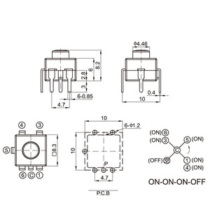 Công nghiệp Micro Tactile <span class=keywords><strong>push</strong></span> <span class=keywords><strong>button</strong></span> chuyển on on off momentary hành động cho PCB gắn điện tử dự án điều khiển - Product Image 6