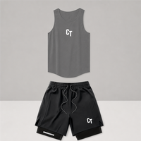 Ensemble débardeur et short d'été personnalisé pour homme, 100 % coton, séchage rapide, streetwear, double couche, logo imprimé, OEM ODM, vente en gros
