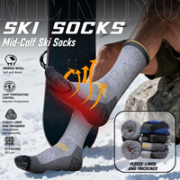 Chaussettes d'hiver épaisses en molleton thermique pour le travail, le ski et la randonnée, chaussettes personnalisées en laine mérinos