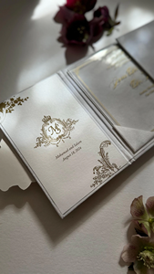 Dapat disesuaikan kristal mewah putih lipat tiga beludru kartu undangan pernikahan amplop tradisional Mariage setelan hadiah ulang tahun - Product Image 5