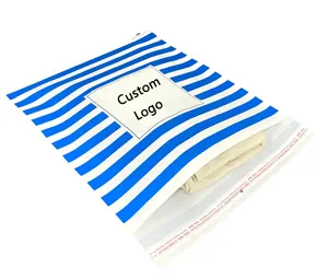 Borsa per busta in carta Kraft stampata bianca riciclabile per la protezione dell'ambiente per posta express con chiusura lampo
