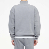 Sweat-shirt à col zippé surdimensionné pour homme avec logo personnalisé, couleur unie, style streetwear, sans poches, vêtements de sport