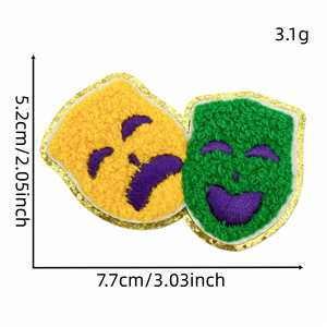 New Cartoon Iron-On <b>Computer</b> Towel Chenille Embroidery Mardi Gras Patch <b>Sticker</b> - Product Image 4