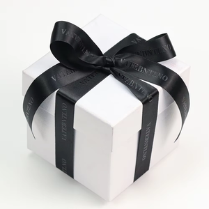 Fabricante de Cintas Lude, <span class=keywords><strong>Cinta</strong></span> de Satén Reciclado Sólida con Logotipo de Marca Personalizado, Impresión en Lámina <span class=keywords><strong>Negra</strong></span> 3D, para Envolver Regalos - Product Image 5