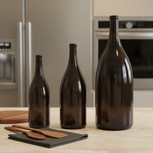 Botellas de Vino de Vidrio de Lujo Changyou, Personalizadas, de Gran Capacidad, Transparentes, Marrones, de 9L/15L, Selladas con Corcho, Estampadas en Caliente - Product Image 1