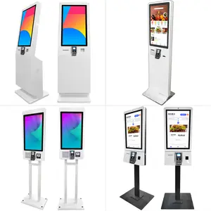 Amusement park all in one touch screen self service ordering payment order tickets kiosks with pos systems machines scanner