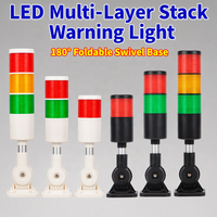 Tour lumineuse LED empilable avec avertisseur sonore, 1/2/3/4/5 couches, signalisation d'alarme, lumière d'avertissement 24V pour équipement industriel et machine-outil