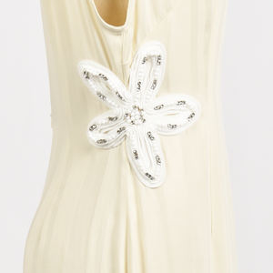 Robes sans manches en tissu naturel de qualité supérieure, motif floral élégant, 100% viscose, robe de fête - Product Image 4