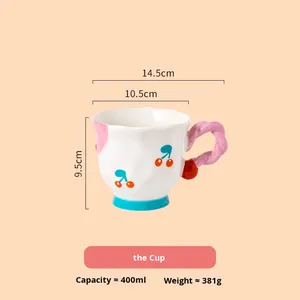 Bộ đồ ăn bằng gốm đặt chịu nhiệt bát trái cây mẫu thiết kế anh đào phong cách bộ đồ ăn bằng gốm với Hộp quà tặng - Product Image 6