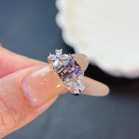 Factory Wholesale Hot Popular Classic Emerald Cut 6*8 mm Women's Wedding Ring 925 Sterling Silver with Natural Ametrine EM ODM