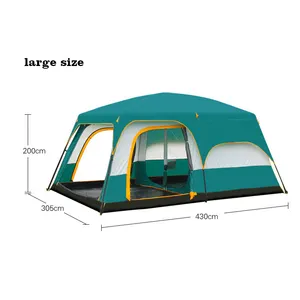 Grande tente de camping 10 12 personnes imperméable double couche 2 salons et 1 salle tentes familiales tente extérieure imperméable à la pluie