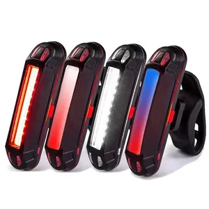 USB có thể sạc lại dẫn ánh sáng an toàn cho xe đạp, siêu sáng không thấm nước đi xe đạp phía sau đèn hậu, màu đỏ Màu xanh 6 ánh sáng xe đạp đuôi ánh sáng