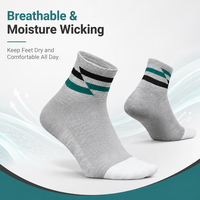 Chaussettes de sport montantes grises respirantes en coton/fibre de bambou sans coutures pour le printemps