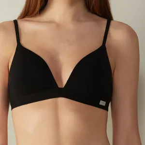 Customize OEM ODM Solid Color Wireless Comfortable Natural Cotton Triangle Bra Comfort Seamless Super Push Up Underwear