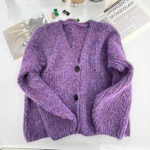 JAC22 25TZ595 Otoño Invierno Nuevo Suéter de Alta Gama con Cuello en V, Suave, Estilo Coreano, Antipilling, Cárdigan de Punto de Poliéster/Algodón - Product Image 4