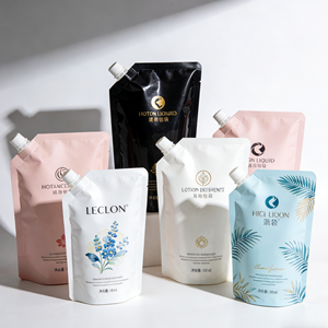 Pochette à bec verseur personnalisée anti-fuite réutilisable haute barrière pour emballage de crème cosmétique, lotion, gel douche, détergent - Product Image 4