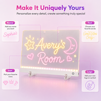 Tableau d'écriture réutilisable en gros, tableau de dessin LED magique transparent (inclut 7 stylos lumineux), tableau de messages lumineux avec stylo