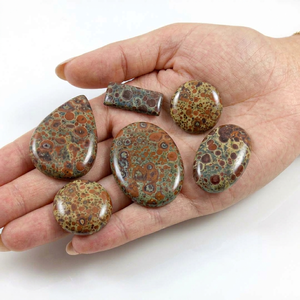 Lot en gros de cabochons en jaspe astéroïde Radha Arts, pierres précieuses naturelles marron-rouge, 25-40mm, formes et tailles variées, pierres brutes pour bijoux - Product Image 1