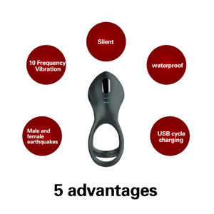 Männliche und weibliche Spielzeug Vibrations ring 10 Frequenz Vibration Sexspielzeug <span class=keywords><strong>Penis</strong></span> vergrößerung Extender G-Punkt Stimulation Hahn Ring - Product Image 3