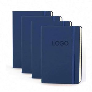 Navy Blue Custom LOGO Ruled <b>Journal</b> Notebook A5 Matte PU Leather Hardcover 100 Sheets Modern for Students - Product Image 1