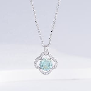 Precio de fábrica, collar de plata 925 para mamá, minimalista, para boda, estilo coreano, elegante, para mujer, con colgante de circonita verde en forma de corazón, para verano. - Product Image 4